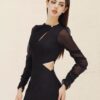 Midnight Elegance Cut-Out Mini Dress DR927